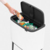 Κάδος Brabantia Bo Touch 651110, 11+23 L, Ομαλό και αθόρυβο άνοιγμα, Μεγάλο άνοιγμα, Λευκό