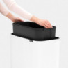 Κάδος Brabantia Bo Touch 651110, 11+23 L, Ομαλό και αθόρυβο άνοιγμα, Μεγάλο άνοιγμα, Λευκό