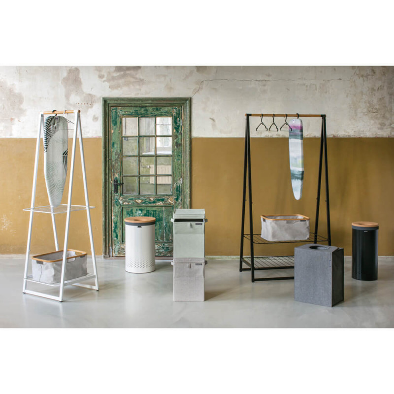 Πολυλειτουργικό ράφι ρούχων Brabantia Linn 1008930, 2 ράφια, Ατσάλι, Μαύρο