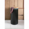 Καλάθι πλυντηρίου Brabantia 1000825, 35 L, Καπάκι από φελλό, Πλήρωση χωρίς άνοιγμα, οπές εξαερισμού, Μαύρο