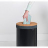 Καλάθι πλυντηρίου Brabantia 1000825, 35 L, Καπάκι από φελλό, Πλήρωση χωρίς άνοιγμα, οπές εξαερισμού, Μαύρο