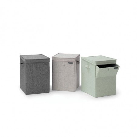 Brabantia Κιβώτιο πλυντηρίου ρούχων 1000828, 35 l, Άνοιγμα μπροστά, Ευρύ καπάκι, Πτυσσόμενο, Μαύρο