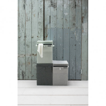 Brabantia Κιβώτιο πλυντηρίου ρούχων 1000828, 35 l, Άνοιγμα μπροστά, Ευρύ καπάκι, Πτυσσόμενο, Μαύρο