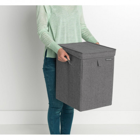 Brabantia Κιβώτιο πλυντηρίου ρούχων 1000828, 35 l, Άνοιγμα μπροστά, Ευρύ καπάκι, Πτυσσόμενο, Μαύρο