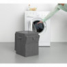 Brabantia Κιβώτιο πλυντηρίου ρούχων 1000828, 35 l, Άνοιγμα μπροστά, Ευρύ καπάκι, Πτυσσόμενο, Μαύρο