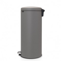 Κάδος με πεντάλ Brabantia NewIcon 1001092, 30 L, Εύκολο κλείσιμο, Αντιολισθητική βάση, Σατινέ φινίρισμα, Γκρι
