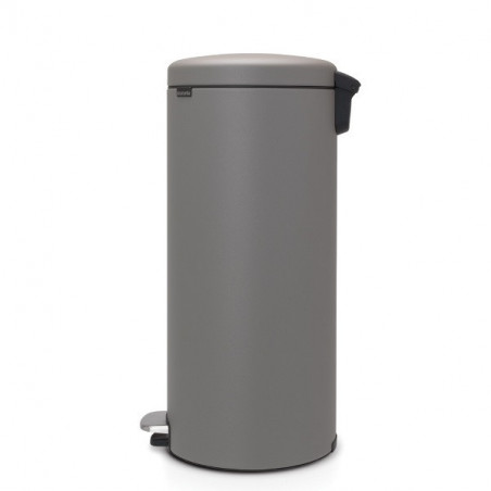 Κάδος με πεντάλ Brabantia NewIcon 1001092, 30 L, Εύκολο κλείσιμο, Αντιολισθητική βάση, Σατινέ φινίρισμα, Γκρι