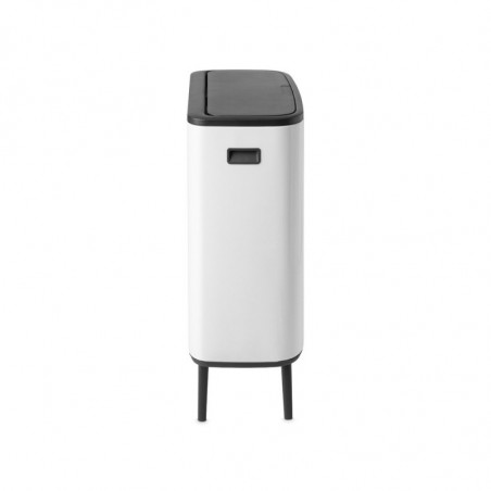 Κάδος Brabantia Bo Touch Hi 1001259, 60 L, Πλευρικά ανοίγματα για μεταφορά, Ρυθμιζόμενα πόδια, Λευκό