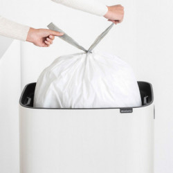 Κάδος Brabantia Bo Touch Hi 1001259, 60 L, Πλευρικά ανοίγματα για μεταφορά, Ρυθμιζόμενα πόδια, Λευκό
