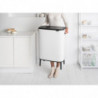 Κάδος Brabantia Bo Touch Hi 1001259, 60 L, Πλευρικά ανοίγματα για μεταφορά, Ρυθμιζόμενα πόδια, Λευκό