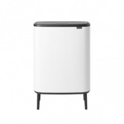 Κάδος απορριμμάτων Brabantia Bo Touch Hi 1001263, 2x30 λίτρα, Στενή εφαρμογή στον τοίχο, Ρύθμιση ποδιών, Λευκό