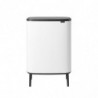 Κάδος απορριμμάτων Brabantia Bo Touch Hi 1001263, 2x30 λίτρα, Στενή εφαρμογή στον τοίχο, Ρύθμιση ποδιών, Λευκό
