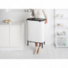 Κάδος απορριμμάτων Brabantia Bo Touch Hi 1001263, 2x30 λίτρα, Στενή εφαρμογή στον τοίχο, Ρύθμιση ποδιών, Λευκό