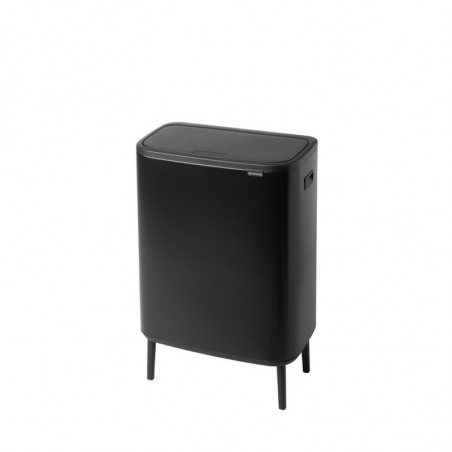 Κάδος Brabantia Bo Touch Hi 1001264, 2x30 l, Στεγανή εφαρμογή στον τοίχο, Ρύθμιση ποδιού, Μαύρο/ματ