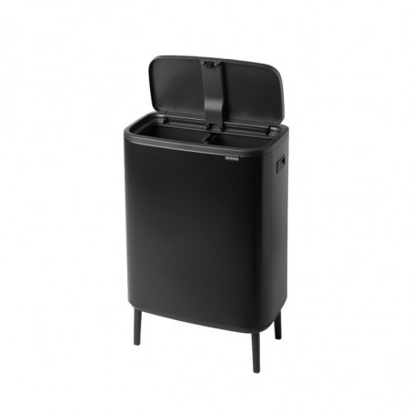 Κάδος Brabantia Bo Touch Hi 1001264, 2x30 l, Στεγανή εφαρμογή στον τοίχο, Ρύθμιση ποδιού, Μαύρο/ματ