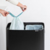 Κάδος Brabantia Bo Touch Hi 1001264, 2x30 l, Στεγανή εφαρμογή στον τοίχο, Ρύθμιση ποδιού, Μαύρο/ματ