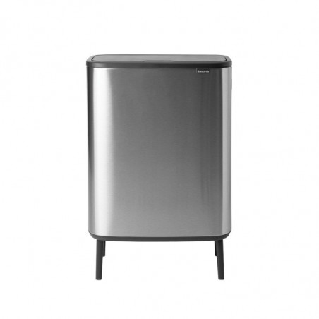 Κάδος Brabantia Bo Touch Hi 1001265, 2x30 l, Στεγανή εφαρμογή στον τοίχο, Ρύθμιση ποδιού, Ανθεκτικό στα δακτυλικά αποτυπώματα, Inox/matt
