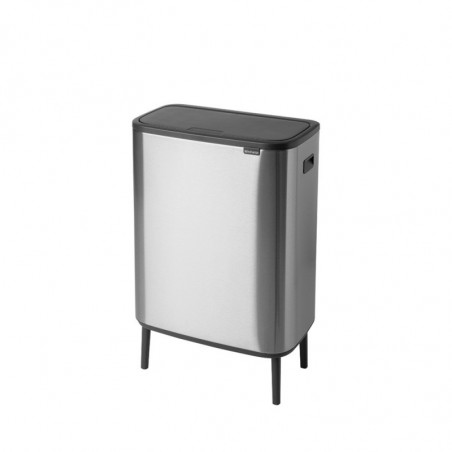 Κάδος Brabantia Bo Touch Hi 1001265, 2x30 l, Στεγανή εφαρμογή στον τοίχο, Ρύθμιση ποδιού, Ανθεκτικό στα δακτυλικά αποτυπώματα, Inox/matt