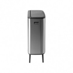 Κάδος Brabantia Bo Touch Hi 1001265, 2x30 l, Στεγανή εφαρμογή στον τοίχο, Ρύθμιση ποδιού, Ανθεκτικό στα δακτυλικά αποτυπώματα, Inox/matt