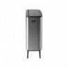 Κάδος Brabantia Bo Touch Hi 1001265, 2x30 l, Στεγανή εφαρμογή στον τοίχο, Ρύθμιση ποδιού, Ανθεκτικό στα δακτυλικά αποτυπώματα, Inox/matt