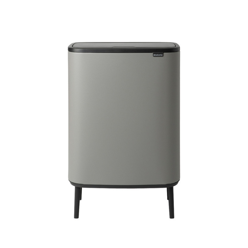 Κάδος Brabantia Bo Touch Hi 1001266, 2x30 l, Στεγανή εφαρμογή στον τοίχο, Ρύθμιση ποδιού, Ορυκτέλαιο με επικάλυψη, Γκρι