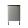 Κάδος Brabantia Bo Touch Hi 1001266, 2x30 l, Στεγανή εφαρμογή στον τοίχο, Ρύθμιση ποδιού, Ορυκτέλαιο με επικάλυψη, Γκρι