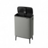 Κάδος Brabantia Bo Touch Hi 1001266, 2x30 l, Στεγανή εφαρμογή στον τοίχο, Ρύθμιση ποδιού, Ορυκτέλαιο με επικάλυψη, Γκρι