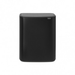 Κάδος απορριμμάτων Brabantia Bo Touch 1001274, 60 λίτρα, Ομαλό και αθόρυβο άνοιγμα, Μεγάλο άνοιγμα, Ανθεκτικό στα αποτυπώματα, Μαύρο/ματ