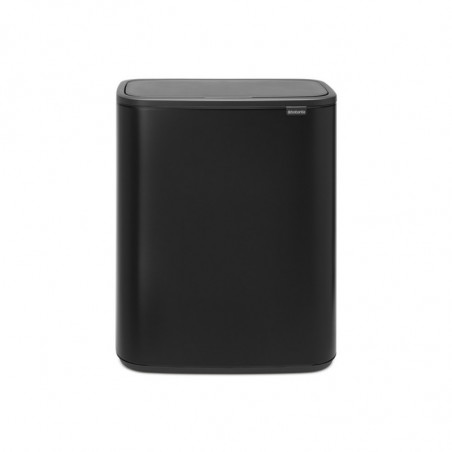 Κάδος απορριμμάτων Brabantia Bo Touch 1001274, 60 λίτρα, Ομαλό και αθόρυβο άνοιγμα, Μεγάλο άνοιγμα, Ανθεκτικό στα αποτυπώματα, Μαύρο/ματ