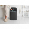 Κάδος απορριμμάτων Brabantia Bo Touch 1001274, 60 λίτρα, Ομαλό και αθόρυβο άνοιγμα, Μεγάλο άνοιγμα, Ανθεκτικό στα αποτυπώματα, Μαύρο/ματ