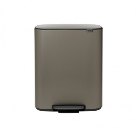 Κάδος Brabantia Bo Pedal 1003184, 60 L, Εύκολο κλείσιμο, Αντιολισθητική βάση, Γκρι