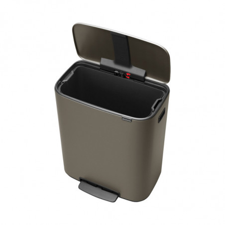 Κάδος Brabantia Bo Pedal 1003184, 60 L, Εύκολο κλείσιμο, Αντιολισθητική βάση, Γκρι