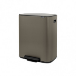 Κάδος Brabantia Bo Pedal 1003184, 60 L, Εύκολο κλείσιμο, Αντιολισθητική βάση, Γκρι