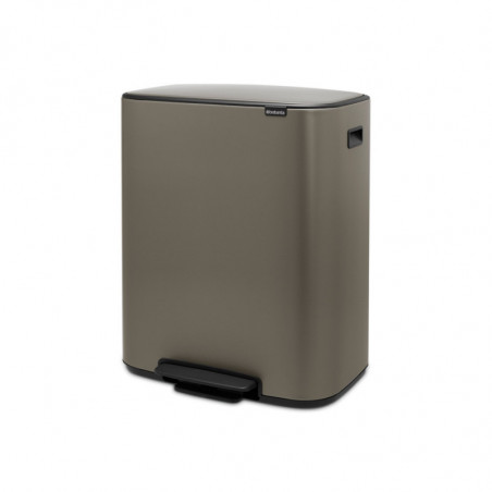 Κάδος Brabantia Bo Pedal 1003184, 60 L, Εύκολο κλείσιμο, Αντιολισθητική βάση, Γκρι