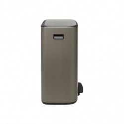 Κάδος Brabantia Bo Pedal 1003184, 60 L, Εύκολο κλείσιμο, Αντιολισθητική βάση, Γκρι