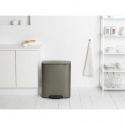 Κάδος Brabantia Bo Pedal 1003184, 60 L, Εύκολο κλείσιμο, Αντιολισθητική βάση, Γκρι