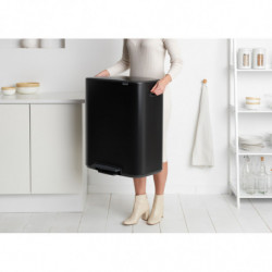 Κάδος Brabantia Bo Pedal 1003185, 60 L, Εύκολο κλείσιμο, Αντιολισθητική βάση, Μαύρο