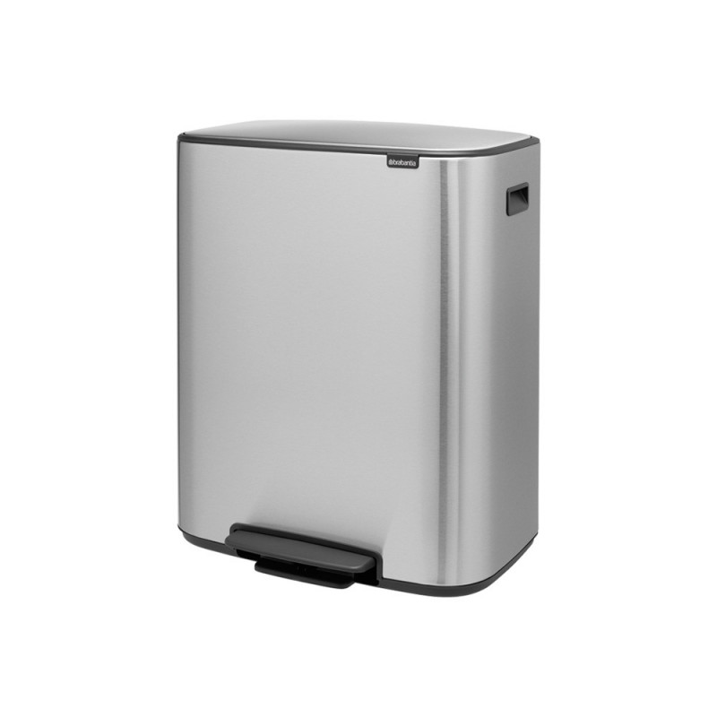 Κάδος Brabantia Bo Pedal 1003186, 60 l, Εύκολο κλείσιμο, Αντιολισθητική βάση, Ανθεκτικός στα δακτυλικά αποτυπώματα, Inox/Matte