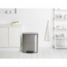 Κάδος Brabantia Bo Pedal 1003186, 60 l, Εύκολο κλείσιμο, Αντιολισθητική βάση, Ανθεκτικός στα δακτυλικά αποτυπώματα, Inox/Matte