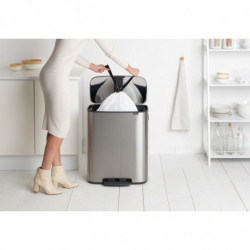 Κάδος Brabantia Bo Pedal 1003186, 60 l, Εύκολο κλείσιμο, Αντιολισθητική βάση, Ανθεκτικός στα δακτυλικά αποτυπώματα, Inox/Matte