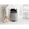 Κάδος Brabantia Bo Pedal 1003186, 60 l, Εύκολο κλείσιμο, Αντιολισθητική βάση, Ανθεκτικός στα δακτυλικά αποτυπώματα, Inox/Matte