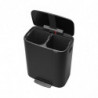 Κάδος Brabantia Bo Pedal 1003191, 2x30 l, Ομαλό κλείσιμο, Αντιολισθητική βάση, Μαύρο