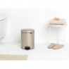 Κάδος με πεντάλ Brabantia NewIcon 1003198, 5 L, Ομαλό κλείσιμο, Αντιολισθητική βάση, Μεταλλικό χρυσό