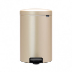Κάδος με πεντάλ Brabantia NewIcon 1003205, 20 l, Ομαλό κλείσιμο, Αντιολισθητική βάση, Μεταλλικό χρυσό