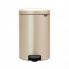 Κάδος με πεντάλ Brabantia NewIcon 1003205, 20 l, Ομαλό κλείσιμο, Αντιολισθητική βάση, Μεταλλικό χρυσό