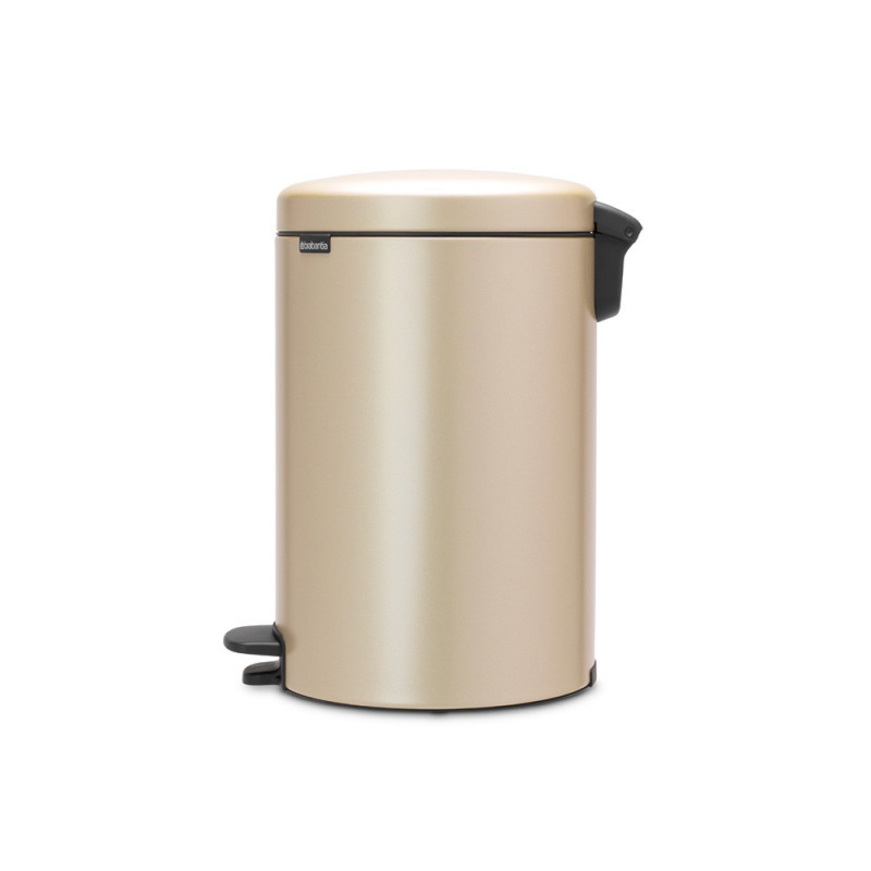 Κάδος με πεντάλ Brabantia NewIcon 1003205, 20 l, Ομαλό κλείσιμο, Αντιολισθητική βάση, Μεταλλικό χρυσό