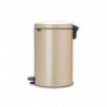 Κάδος με πεντάλ Brabantia NewIcon 1003205, 20 l, Ομαλό κλείσιμο, Αντιολισθητική βάση, Μεταλλικό χρυσό