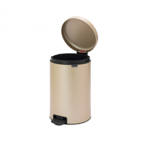 Κάδος με πεντάλ Brabantia NewIcon 1003205, 20 l, Ομαλό κλείσιμο, Αντιολισθητική βάση, Μεταλλικό χρυσό