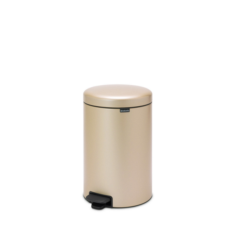 Κάδος με πεντάλ Brabantia NewIcon 1003205, 20 l, Ομαλό κλείσιμο, Αντιολισθητική βάση, Μεταλλικό χρυσό