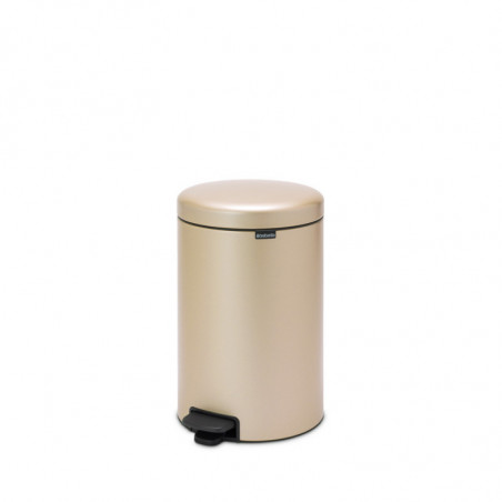 Κάδος με πεντάλ Brabantia NewIcon 1003205, 20 l, Ομαλό κλείσιμο, Αντιολισθητική βάση, Μεταλλικό χρυσό
